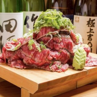 【3H飲み放題付◆全8品】厳選牛の極み肉寿司 『かりや劇場 松コース』4000円⇒3000円(込)