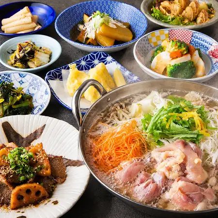 ■料理長厳選■鮮魚のカルパッチョに塩ちゃんこ鍋【満喫コース】 7品 4,000円 2時間飲み放題