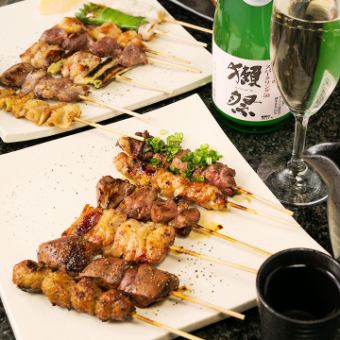 ◆Enjoy our authentic charcoal-grilled yakitori ◆2 hours of all-you-can-drink included