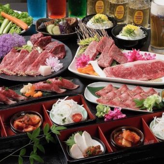 【包含2小时无限畅饮】豪华！享受最上等的黑牛西冷<共11道菜>高山套餐7,500日元（含税）