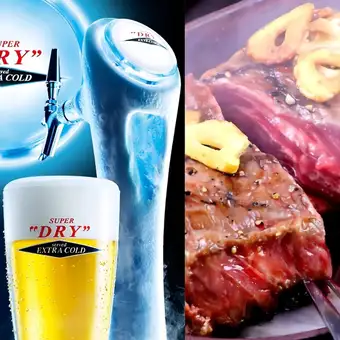 【全日時間無制限】氷点下生ビール付！1ポンドステーキ&肉料理も食べ放題♪食飲放題プラン6500円