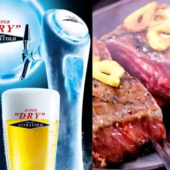 【全日時間無制限】氷点下生ビール付！1ポンドステーキ&肉料理も食べ放題♪食飲放題プラン6500円