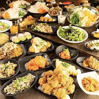 【平日時間無制限/週末2時間制】70種食べ飲み放題!忘年会・サークル飲み等におすすめ♪4500円
