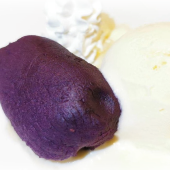 Red potato sweet potato with vanilla ice cream