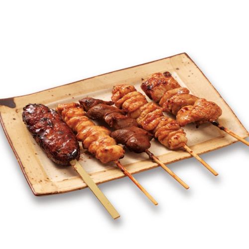 鶏串焼き　5種盛り　　塩 or たれ