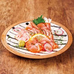 Grilled fatty salmon sashimi