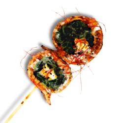 Grilled Kujo leek and cheese with aged sauce