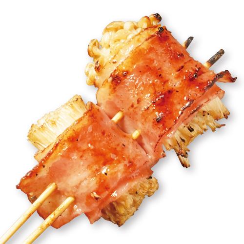 Bacon-wrapped Enoki mushrooms
