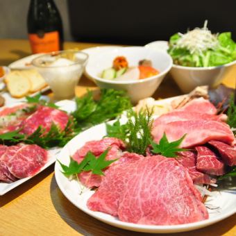 【13种鹿儿岛牛特制小排骨和特制腰肉】豪华套餐套餐6,600日元（含税）