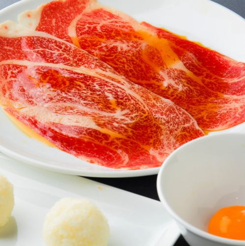 Sukiyaki of Japanese beef 3 seconds loin (2 slices)