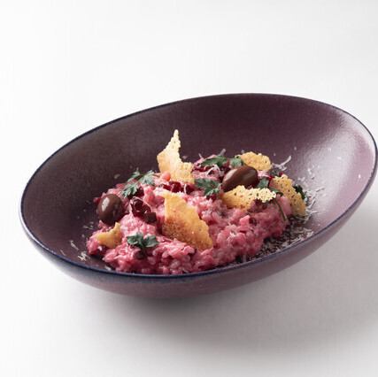 豆乳とビーツのリゾット