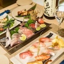 「飲み放題付き」　海月コース　6500円 (料理5000円＋飲み放題1500円）