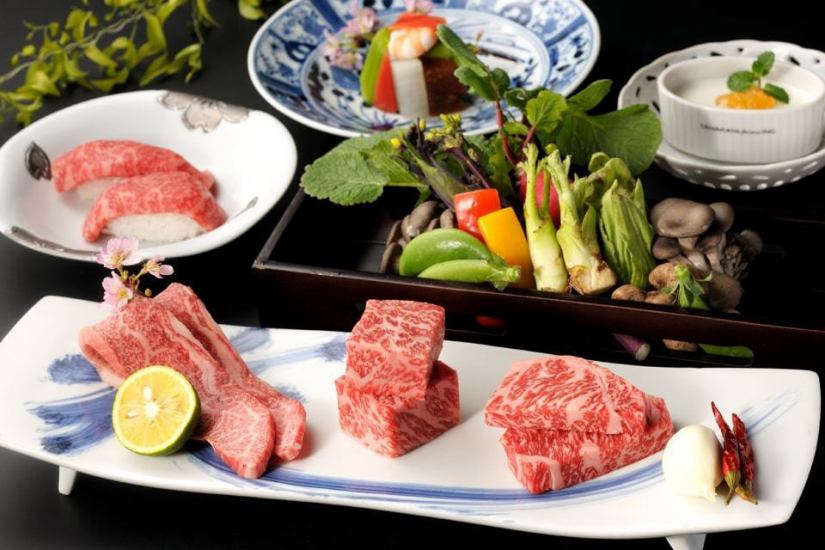 午餐可以享用近江牛。午餐菜单 1,320 日元（含税）起