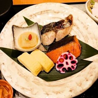 だし巻き玉子と自家製二種の西京焼き御膳