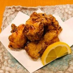 Deep fried Daisen chicken with fragrant sesame oil