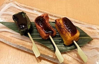Three kinds of gluten with miso sauce