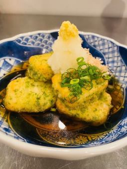 茄子と磯辺揚げ　出汁豆腐