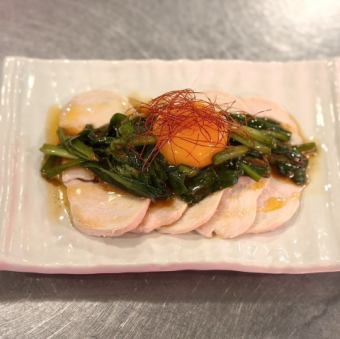 ピリ辛中華ニラ蒸し鶏