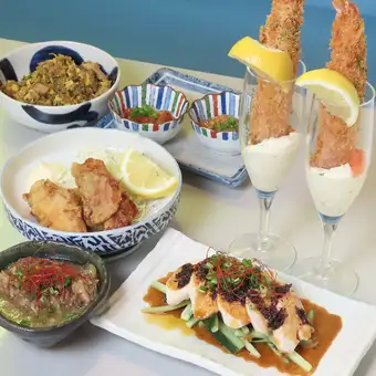 2名様限定【2H飲み放題付】名物「特大場外エビフライ」付コース★4000円