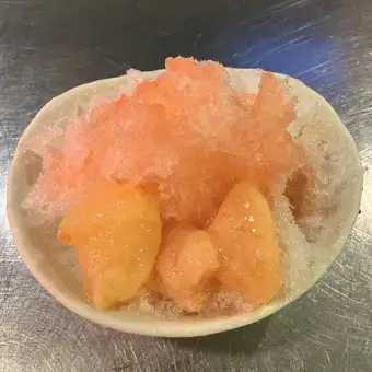 Peach shaved ice