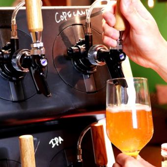 クラフトビール2種&ブラウマイスターも2H飲放◎肉盛りプレート付全7品【NANDOビアコース】4500円