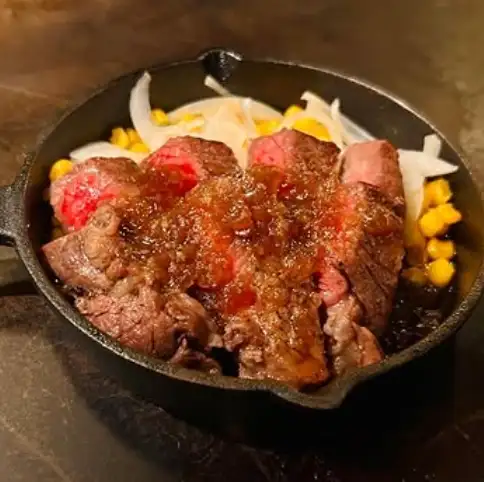 アンガス牛ステーキ鉄板焼き [玉ねぎソース]