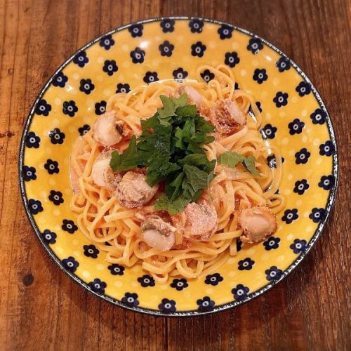 Scallop pasta with mentaiko and butter sauce