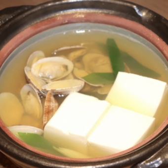 浅利と豆腐の鍋