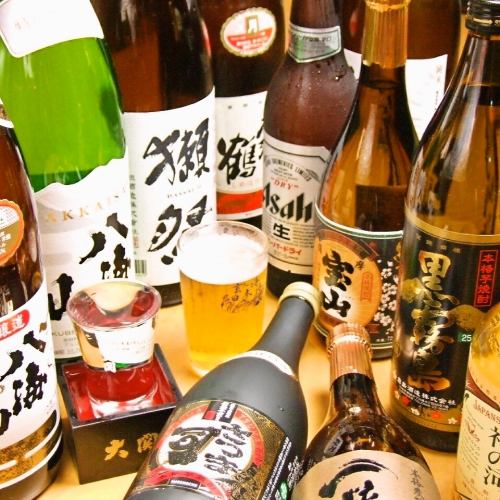 Local sake selected carefully