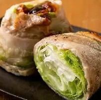 Crispy lettuce wrapped in pork