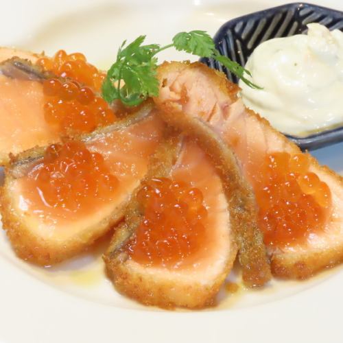 Salmon and salmon roe rare cutlet