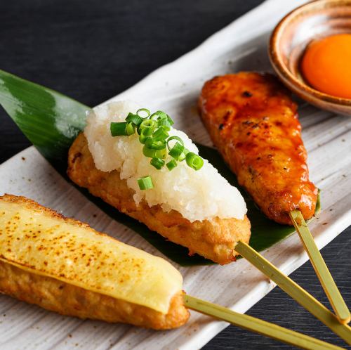 炭火つくね串お任せ3種盛り