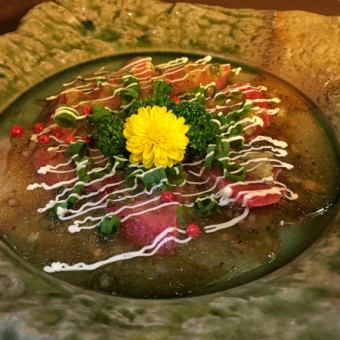Tuna carpaccio Japanese style