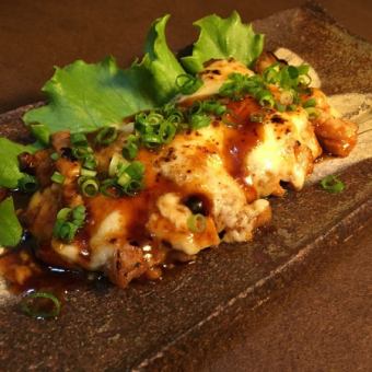 Grilled chicken with teriyaki mayonnaise and cheese