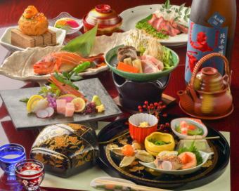 Kaiseki [Hirose] Includes 10 specially selected dishes and 18 types of local sake [150 minutes of all-you-can-drink included] 8,800 yen (tax included)