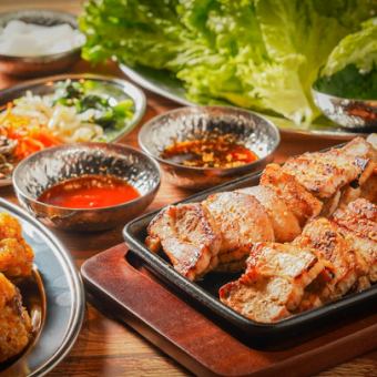 ★From 4/27 to 5/6★ Very popular! [Exquisite Samgyeopsal Course] 2 hours of all-you-can-drink, 8 dishes, 4,000 yen