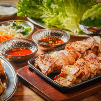 [Friday, Saturday, and the day before a holiday] Very popular! [Exquisite Samgyeopsal Course] 2 hours of all-you-can-drink, 8 dishes, 3,000 yen