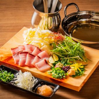 ■Top quality■ Shabu-shabu of blackthroat seaperch and yellowtail and a luxurious assortment of fresh fish [Extreme Course] 7 dishes with all-you-can-drink for 4,500 yen