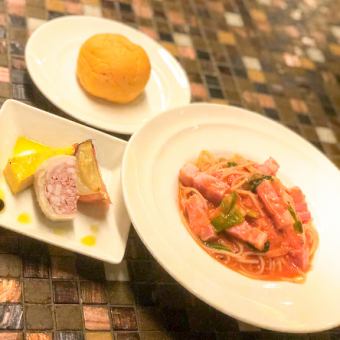 ＊ランチ限定＊【リーズナブルな女子会に★】ソフトドリンク飲み放題付ランチコース<5品>2,400円