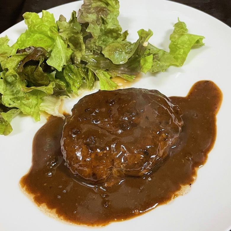 Hamburger steak with authentic demi-glace sauce