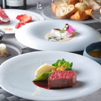 【土日祝限定】和牛ランチコース 魚・肉のWメインにパン職人によるパン食放題。コース7品5430円