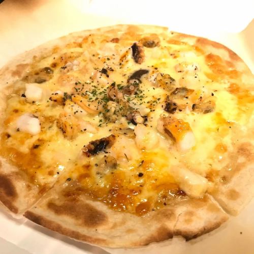 Seafood pizza