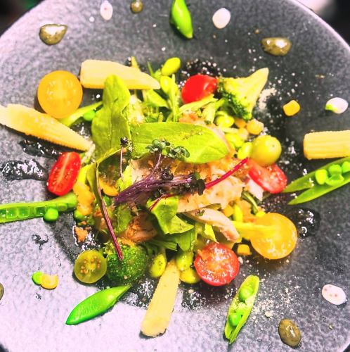 Italian salad with chicken breast and eight kinds of seasonal vegetables