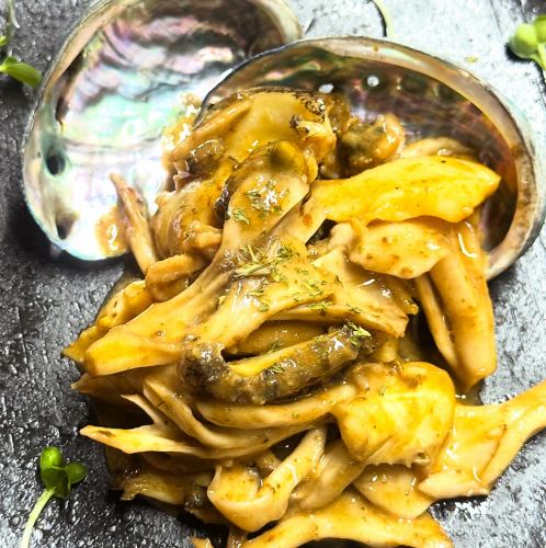 Abalone and mushroom liver butter steak