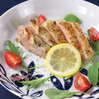 Grilled chicken thigh with herbs