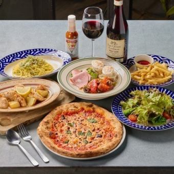 [Casual Course] 90 yen with all-you-can-drink included. Great value from appetizers to main courses. Perfect for a girls' night out. 8 dishes in total.