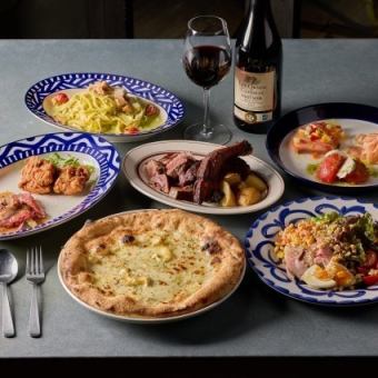 [Premium Course] 90 minutes of all-you-can-drink included. A luxurious 9-course meal featuring your choice of pizza and pasta.