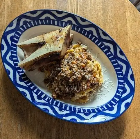Collagen-rich, flavorful beef bone bolognese