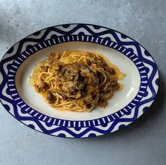 Sicilian-style sardine pasta with saffron and almond flavor