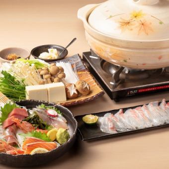 [5% off for reservations made during November!] Perfect for year-end and New Year parties! ★90 minutes of all-you-can-drink included★ Sea bream shabu-shabu course [5,500 yen]